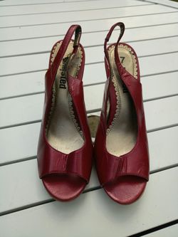 Unlimited red shoes with cork heels size 7