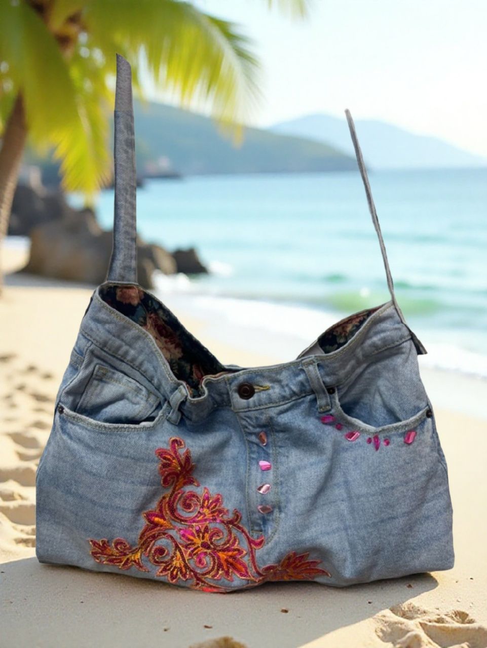 Repurpose Up Cycled Denim, Jean Bag