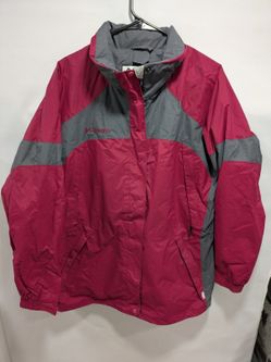 Womens Columbia Core Interchange Cranberry Maroon GRAY Lined Jacket Size XL