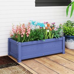 Raised Planter Box Outdoor,Rot-Resistant and Non-Cracking,Small Raised Beds for Gardening 29.5 * 14.4 * 9.8 in for Yard,Lawn,Blue