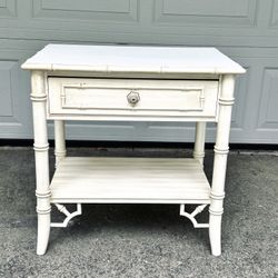 Bamboo Style Wooden Nightstand / End Table