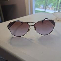 The Coach Aviator Sunglasses HC 7003-L012 Kristina 9125/68 Silver/Purple Sunglasses