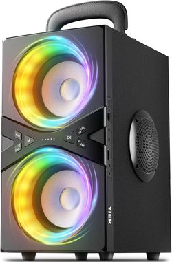 Brand new in box YIER Party Bluetooth Speaker:80W Peak Large Stereo Sound for Outdoor,Deep Bass,TWS,Loud with Lights,Portabe Wireless Big Speakers wit