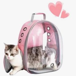 Pink-PetPack Adorable Bubble Carrying Bag for Small, medium dogs Cats, Space Capsule Pet Park, Hiking backpack, Airline Approved Travel Carrier  