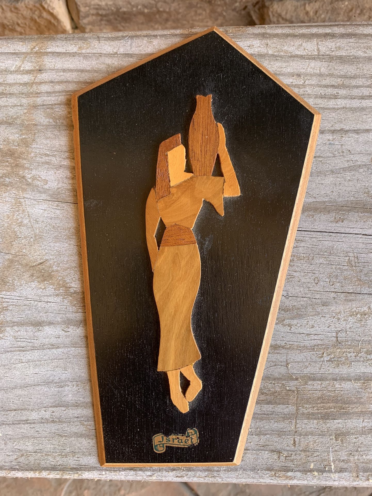 Wood Marquetry Figure Hand Made In Israel
