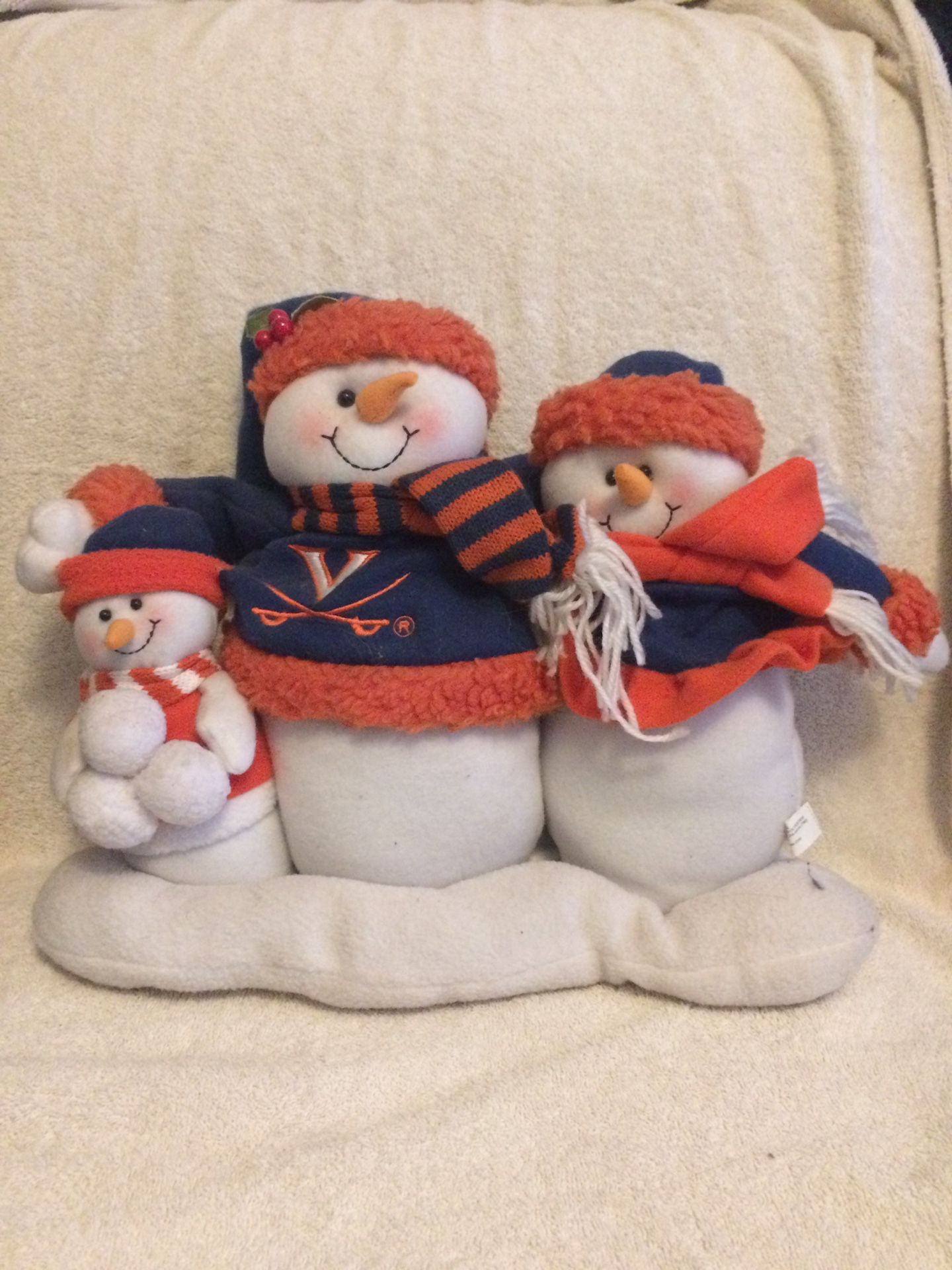 University of Virginia Plush Snowman Family