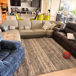 Italian Leather Sectional - Free pick Up 