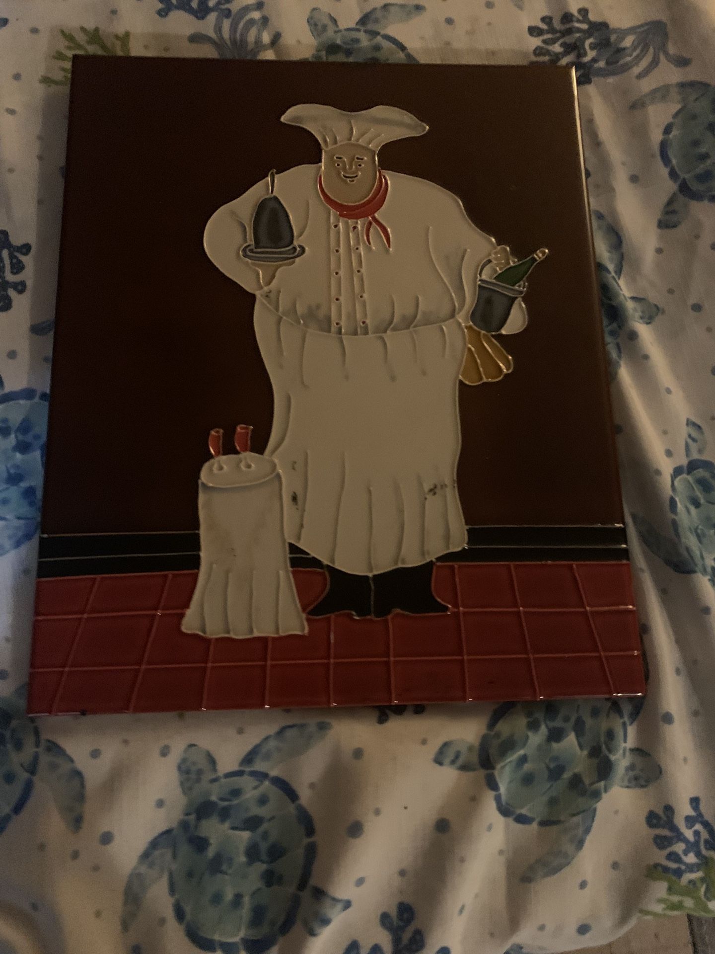 Ceramic Picture Waiter Serving Food