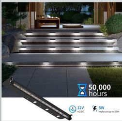 (Brand New in Box) 
4-Packs 5W 12inch LED Hardscape Paver Lighting,12V AC/DC Low Voltage Retaining Wall Lights,Landscape Lighting,5000K Daylight White