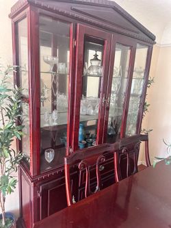 Glass/wood furniture set