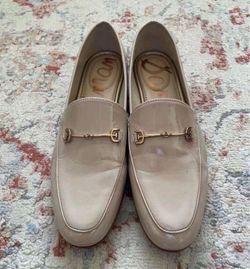 Sam Edelman Loraine Chai Latte Almond Toe Slip On Stacked Heel Fashion Loafers Size 9.5