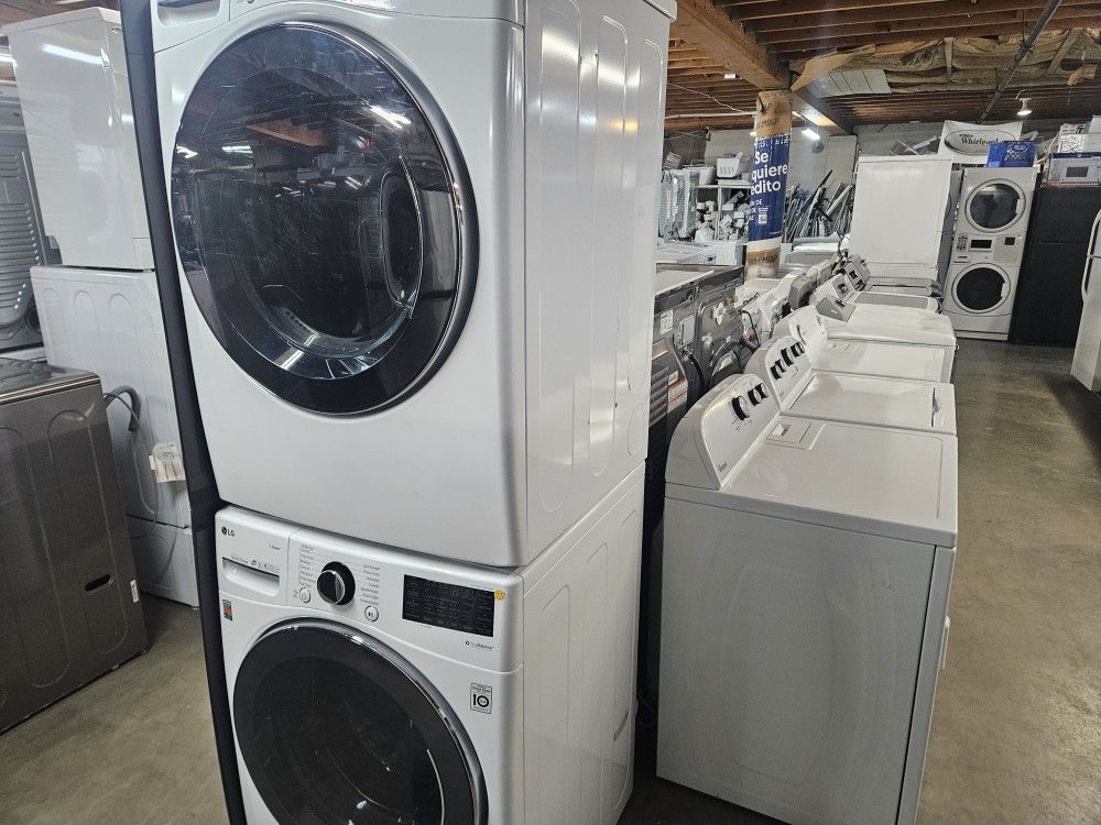 Blow Out Sale Warehouse Full Nice Certified Gently Used Washer Dryer Refrigerator Oven Stove Stackable Samsung Maytag Bosh LG Whirlpool GE Kenmore 