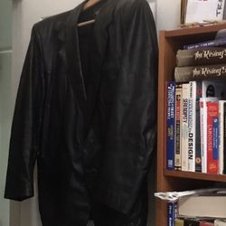 Izod Large Black Leather Jacket 