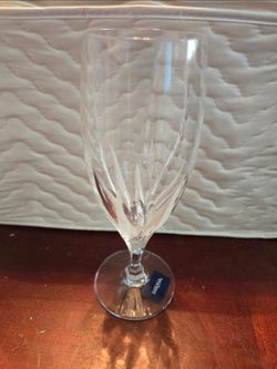 Brand NEW 12 Mikasa Flame D'Amore Crystal Cut & Frosted Iced Beverage Drinking Glasses