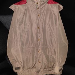 Vintage Columbia Gortex Jacket Gray W/Red Interior Men's Medium 