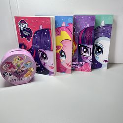 My little pony bank ceramic pink 4” 4 books