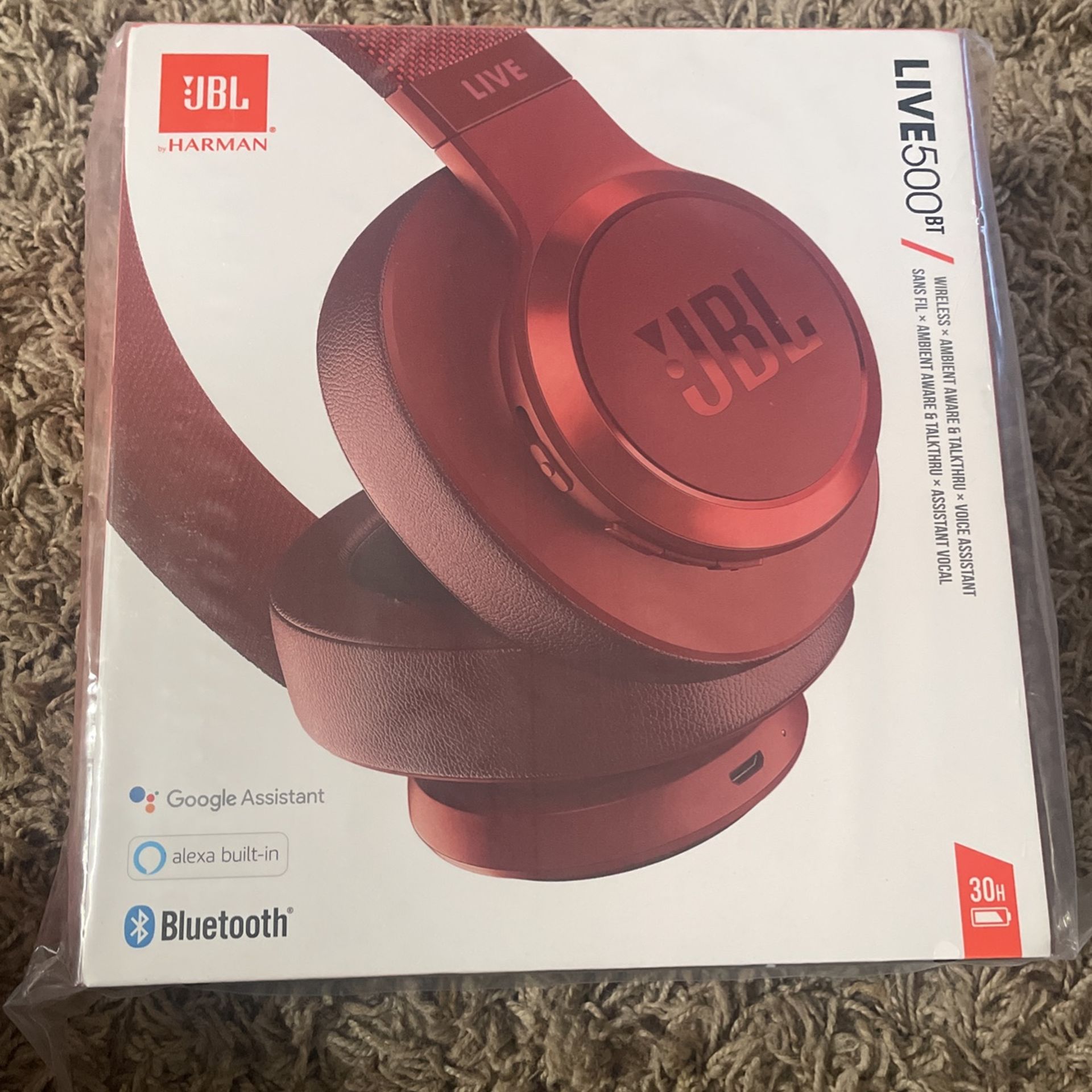 JBL LIVE 500BT Wireless Bluetooth Over-Ear Headphones with Built-in Microphone
