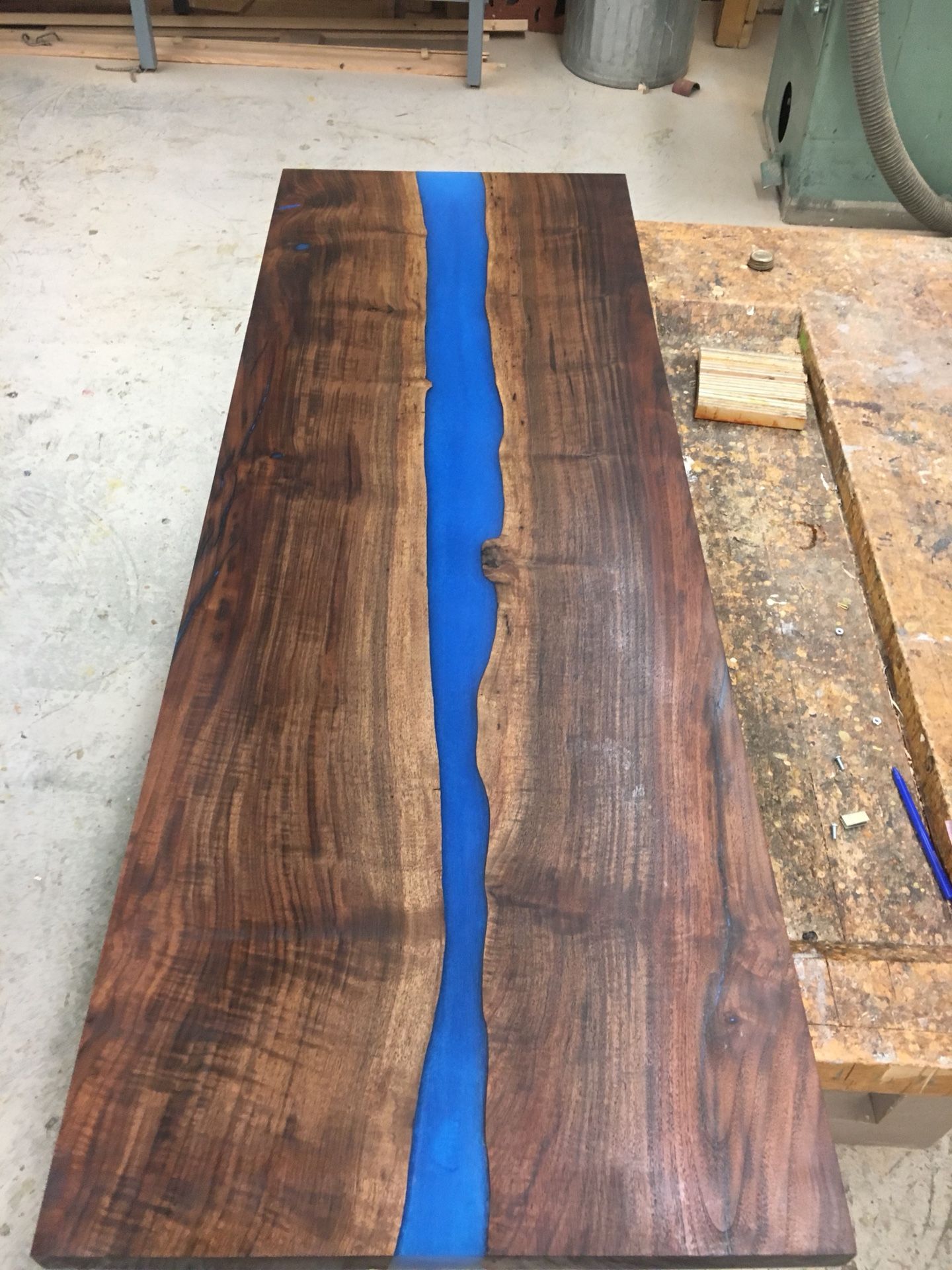 Walnut resin coffee table