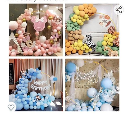 6.5ft Balloon Arch Wedding Arch for Ceremony Balloon Arch Stand Circle Gold Metal Arch Stand