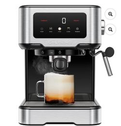 Chefman CraftBrew Espresso Machine w/ Steam Wand and Touch Controls – Stainless Steel