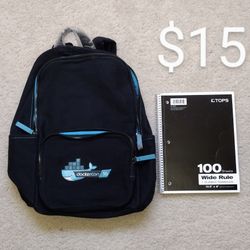 New Black Backpack. $15 Each.
