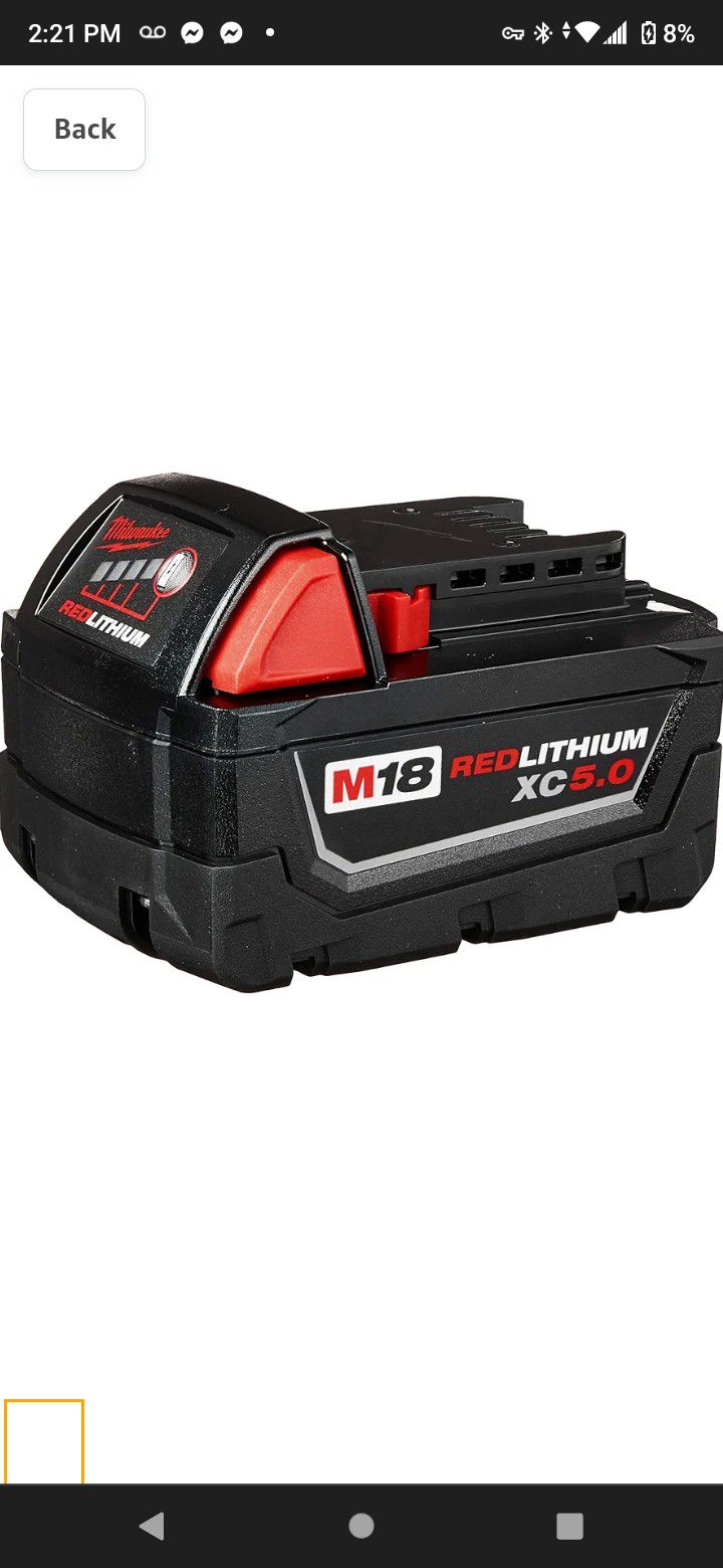 M18 Red Lithium Milwaukee Battery