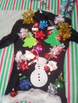 Adult Medium Ugly Sweater With Lights