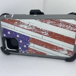 For iPhone 11 USA Flag Camouflage Belt Clíp Case 