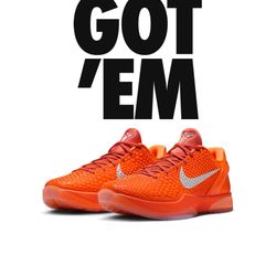 Kobe 6 Total orange Size 11 Brand New