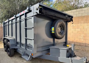 💪🏻Brand New 14ft Long HEAVY DUTY SCISSOR LIFT Hydraulic Dump Trailer FULLY LOADED with ACCESSORIES 👍🏻
