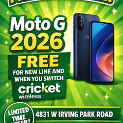 Free Moto G 2026 Phone# Cricket Wireless # 4831 W Irving Park Road Chicago IL 60641#