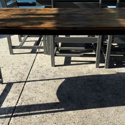 55” Wood & Metal Desk