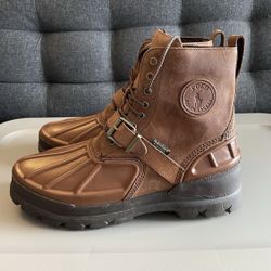 POLO RALPH LAUREN Men's Oslo High Boot Size 14 Brown Leather Waterproof