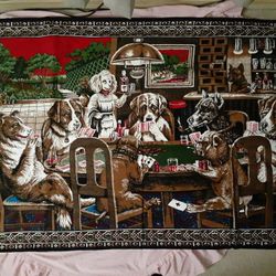 Dog's Playing Poker Wall Tapestry 