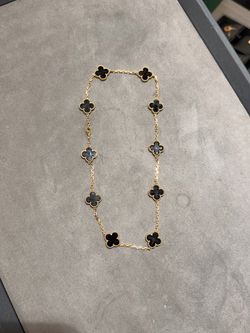 Vca 18k black onyx chain