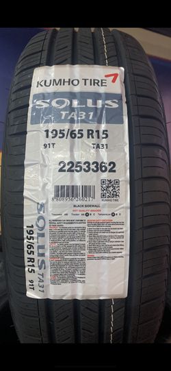 195/65R15 Kumho Solus TA31 65k mile warranty - $280 all 4 tires mounted and balanced.