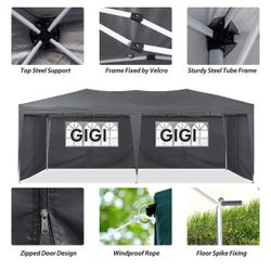 10'x20' Pop Up Canopy Outdoor Large Canopy Tent with Removable Sidewalls, Instant Canopy Camping Gazebo for Party BBQ Wedding Events.