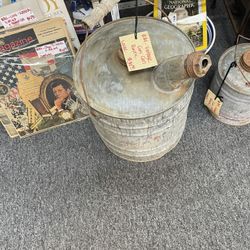 Vintage Gas Can Large Wood Handle 