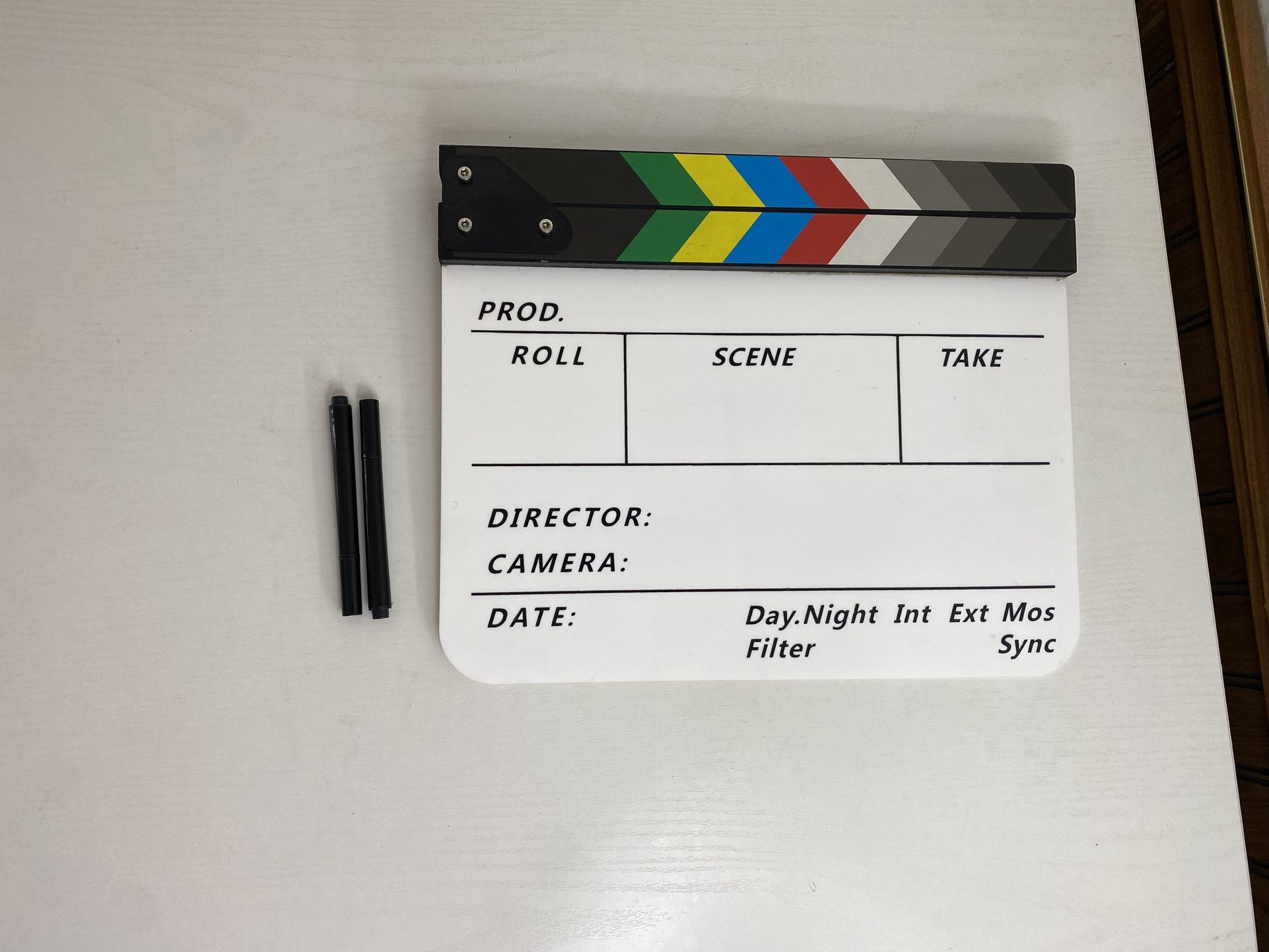 Director Movie Video Slate Clapboard Film Color Clap Stick Clapper Board 12x10''