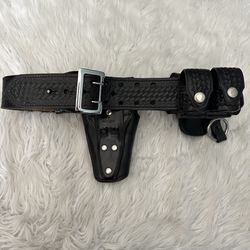 Tactical Dutyman holster leather belt with holsters