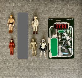 Vintage Star Wars Lot – 5 Action Figures + Card Back -1970’s 1980’s – ROTJ – ESB