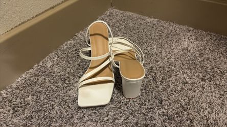 White Block Heel