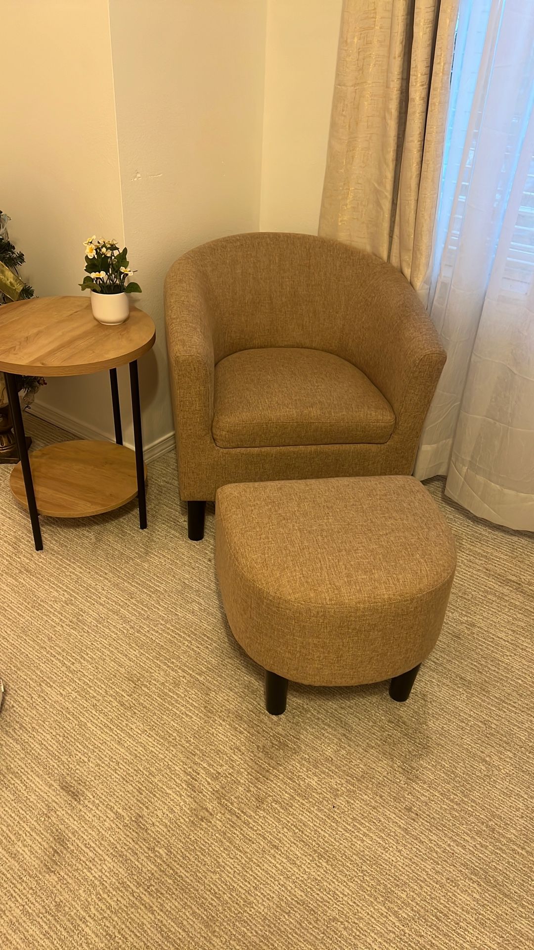 Chair Ottoman & Side Table  