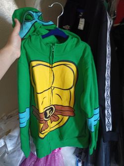 TMNT Leonardo zip up hoodie costume style size Medium 8/10