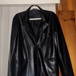 Faux Leather Black Blazer (oversized) 