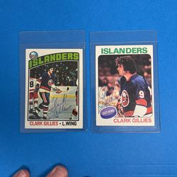 NHL Clark Gillies - 75’ & 78’ Islanders Cards - Signed