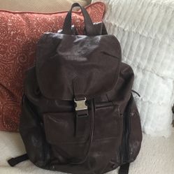 Large Fossil Leather Backpack