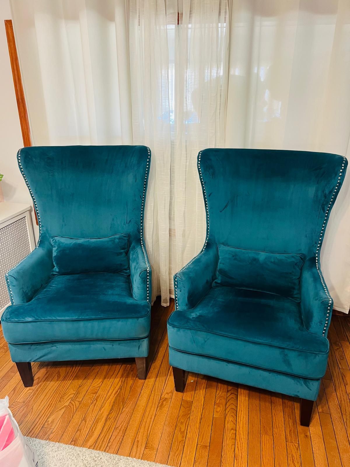 Two Blue Accent Chairs