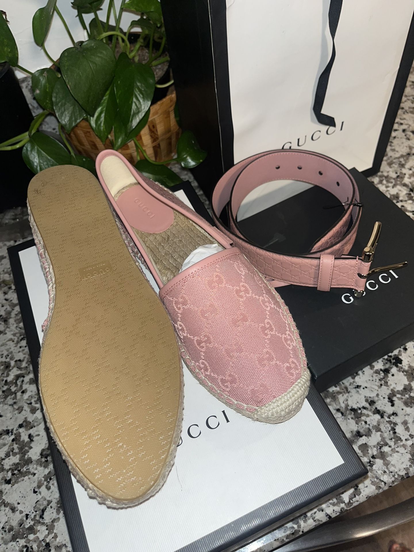 Brand, New Gucci, Shoes 8.5 Women And Belt
