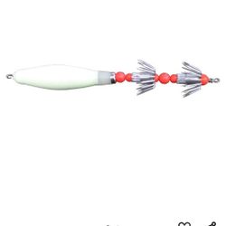 LOT BUNDLE 2 NEW FISHING AHI USA 6" WEIGHTED LEAD BODY SQUID JIG 2 HOOK LUMINOUS GLOW  